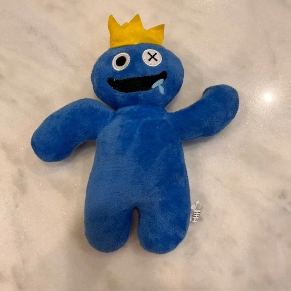 Rainbow Friends Blue Plush Toy‎ with Crown Kids Stuffed Animal Doll